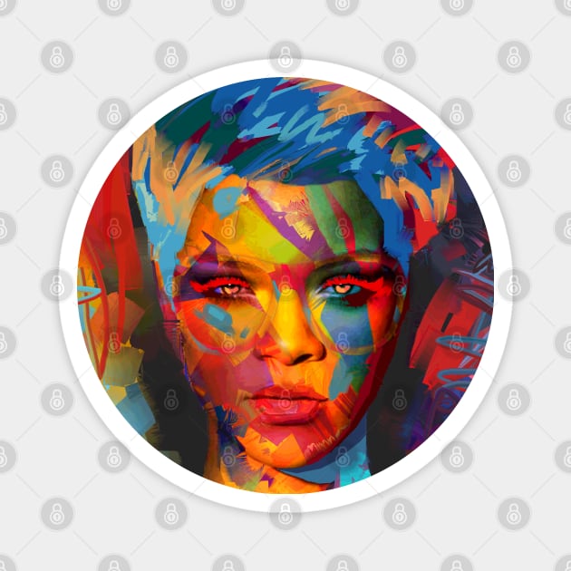 Luxe super pop art girl Magnet by mailsoncello